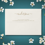 Solid Ivory Cream Wedding 5x7 Envelope<br><div class="desc">A solid cream 5x7 envelope with a white lining. This elegant and modern script handwritten envelope is a classy way to send wedding invitations.</div>