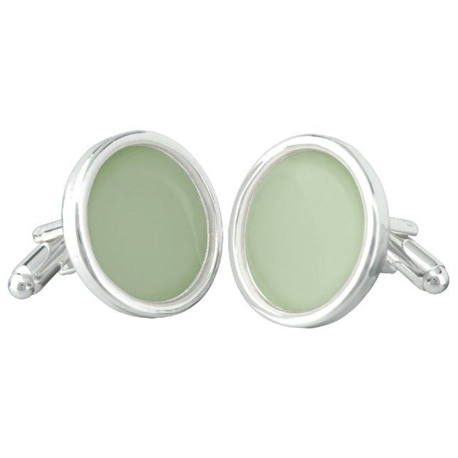 Solid Jade Green Celadon  Cufflinks (Angled)