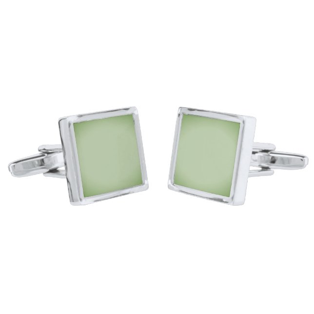 Solid Jade Green Celadon  Cufflinks (Angled)