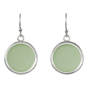 Solid Jade Green Celadon  Earrings