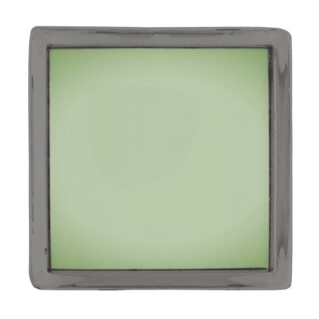 Solid Jade Green Celadon  Gunmetal Finish Lapel Pin (Front)