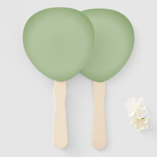 Solid Jade Green Celadon  Hand Fan