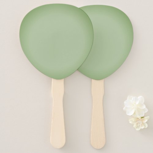 Solid Jade Green Celadon  Hand Fan