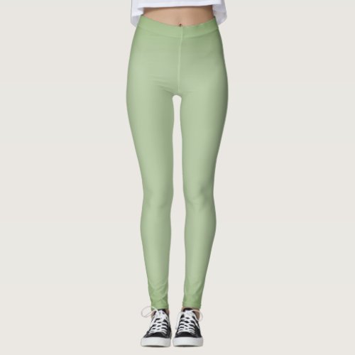 Solid Jade Green Celadon  Leggings