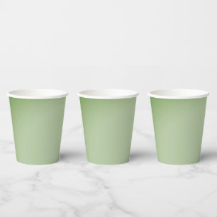 Solid Jade Green Celadon Paper Cups