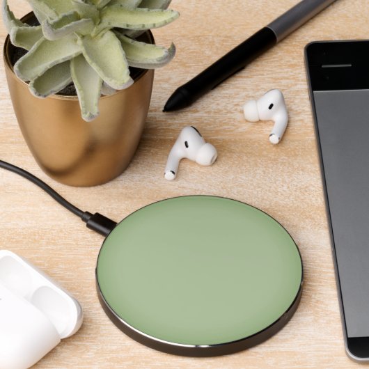 Solid Jade Green Celadon Wireless Charger (Desk 2)