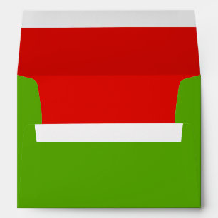 Solid Jolly Green w/Holly Red Liner Customizable Envelope