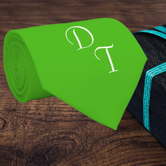 solid Kelly  green  - your monograms neck tie