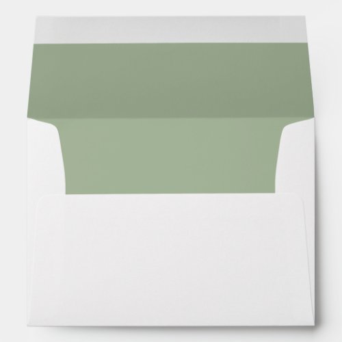 Solid laurel green plain interior elegant envelope