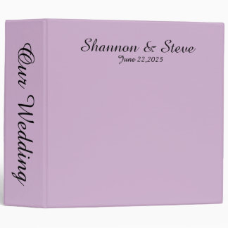 Solid Lavender Personal Wedding Binder