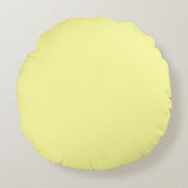 Solid Lemon Cookie Yellow Round Pillow (Front)