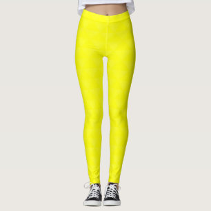 Solid, lemon, yellow leggings