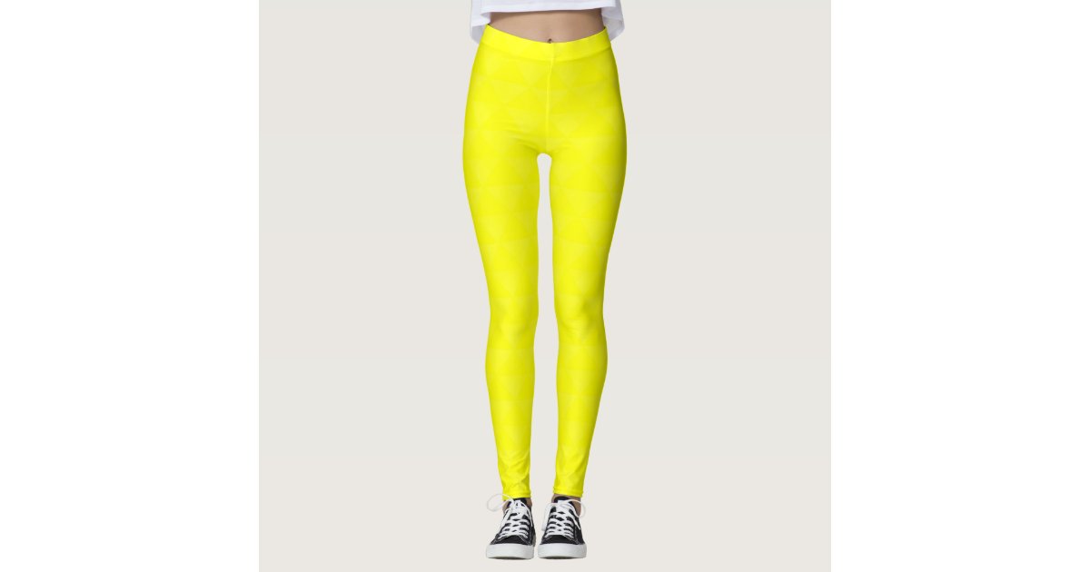 Solid, lemon, yellow leggings | Zazzle