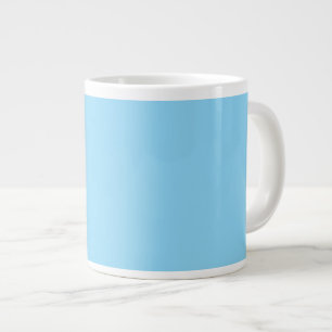 Solid light blue background evenly colored giant coffee mug