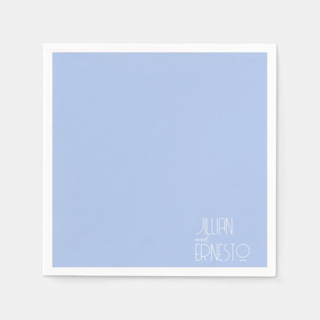 Solid Light Blue Lily of the Valley Custom Napkins (Front)