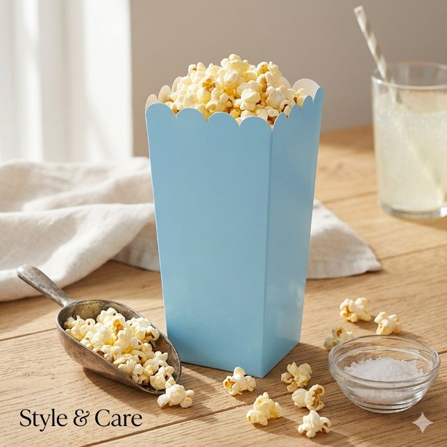 Solid Light Blue Simple Attractive Popcorn Favor Boxes (Solid Light Blue Simple Attractive Popcorn Favor Boxes)
