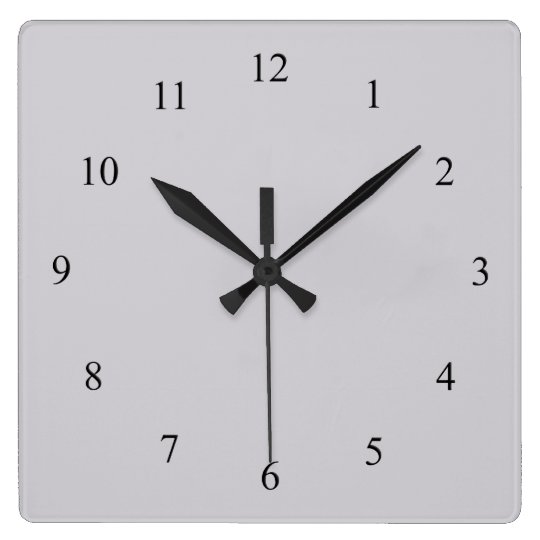 Solid Light Gray with Black Numbers Wall Clock