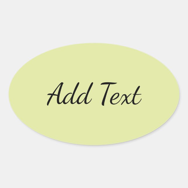 Solid Light Gray Yellow  Oval Sticker (Front)