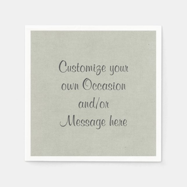 Solid Light Grey Customize with your Occasion Napkins (Front)