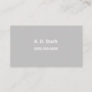 Solid Light Grey Minimalist Business Cards