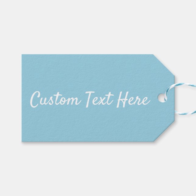 Solid Light Ice Blue Gift Tags (Front (Horizontal))