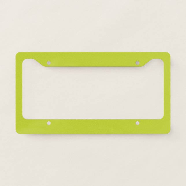Solid light pear green license plate frame (Front)