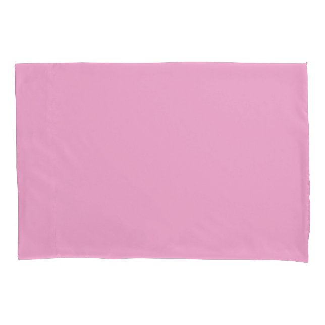 Solid Light Pink Matching Stripe Pillow Case (Front-Left)