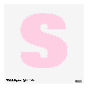 Solid light pink plain alphabet letter or numbers wall decal