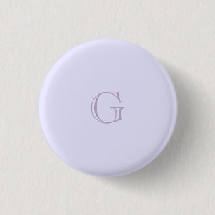Solid Light Purple Lilac Background Custom Letters Button