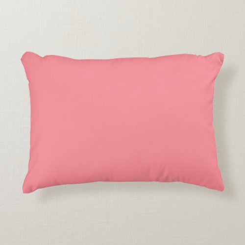 Solid light salmon pink accent pillow
