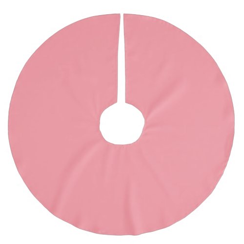 Solid light salmon pink brushed polyester tree skirt