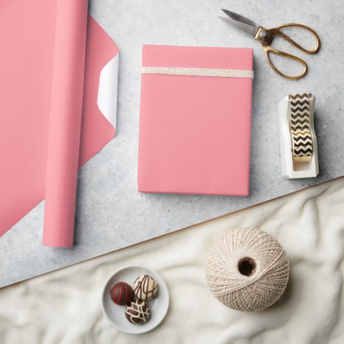 Solid light salmon pink wrapping paper