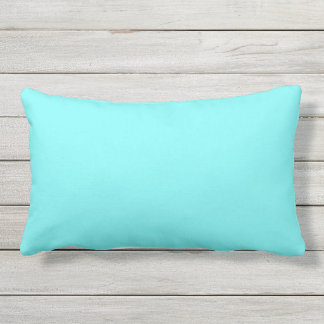 Solid light teal blue plain decorative color lumbar pillow