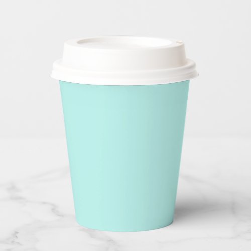 Solid light turquoise paper cups