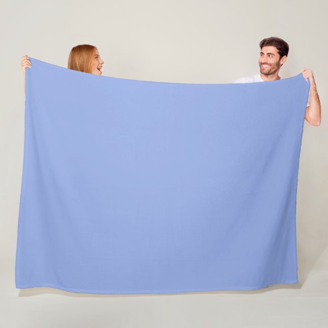 Solid Light Ultramarine Blue Fleece Blanket (In Situ)