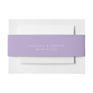 Solid Lilac Purple Wedding Invitation Belly Band