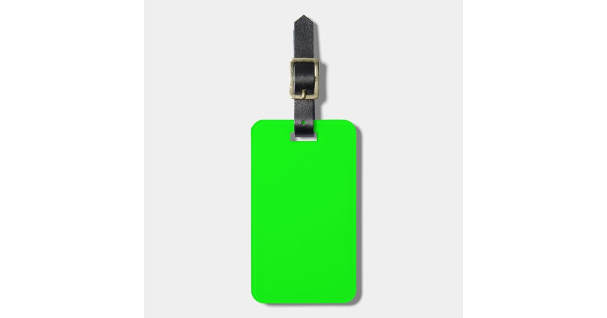 Solid Lime Green Luggage Tag | Zazzle