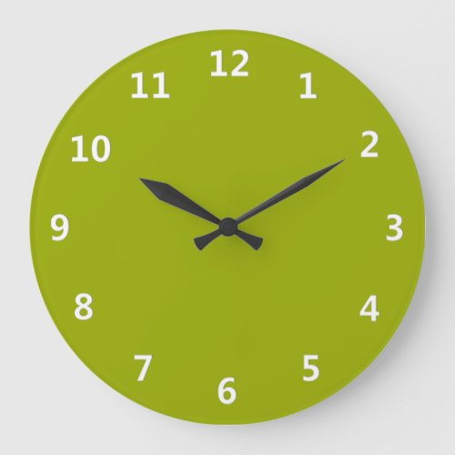 Solid Limeade Green with White Numbers Wall Clock