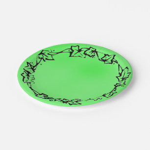 Solid Limeade Green Wreath Paper Plates