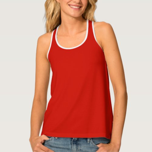 Solid lipstick red tank top