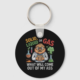 Solid Liquid Or Gas Funny Cat Physics Science Keychain