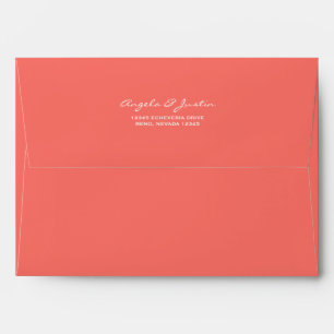 Solid Live Coral Color Envelope