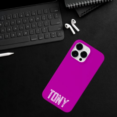 Solid Magenta Custom Name Monogram Case_Mate iPhone 14 Pro Max Case