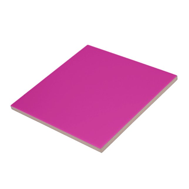 Solid Magenta Pink Color | Hex# D62598 Ceramic Tile (Side)