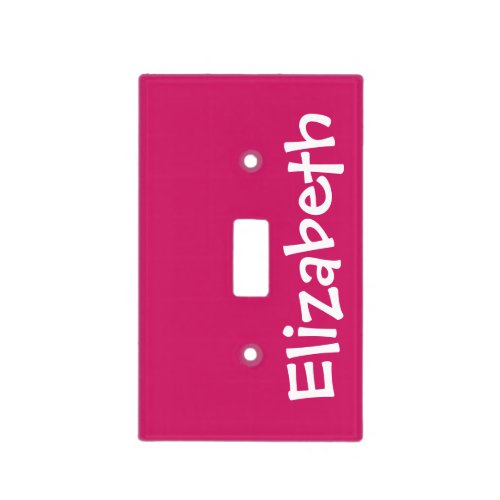 Solid Magenta Pink Color with Custom Name Light Switch Cover