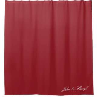 Solid Maroon Red Color Shower Curtain