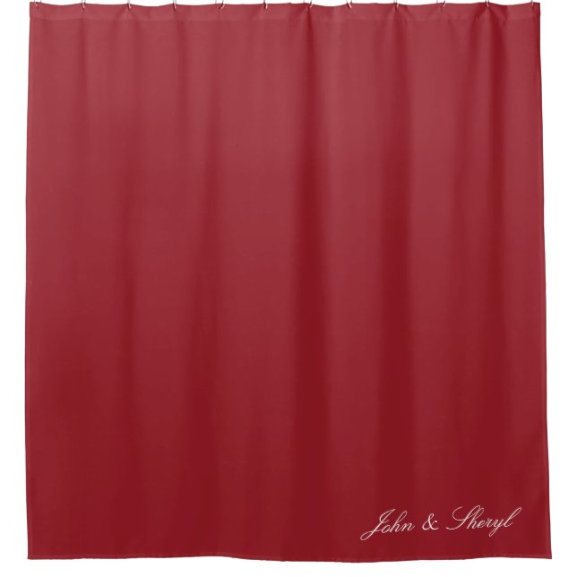 Solid Maroon Red Color Shower Curtain (Front)