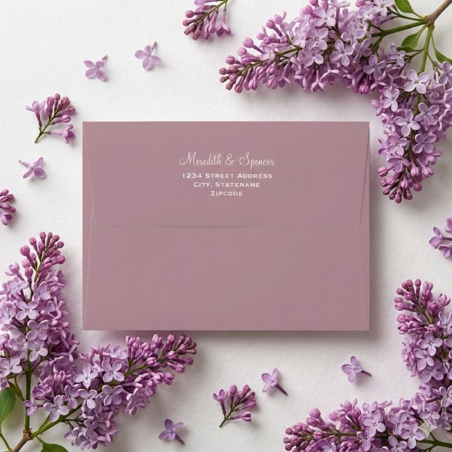 Solid Mauve Purple Wedding 5x7 Envelope (Creator Uploaded)
