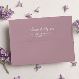 Solid Mauve Purple Wedding 5x7 Envelope