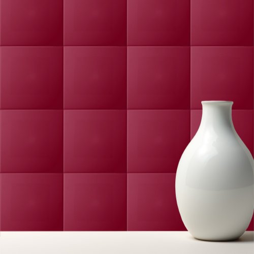 Solid medium berry red ceramic tile